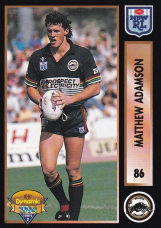 1994 Dynamic Series 2 Common Card - Base 086 Matthew Adamson Penrith Panthers