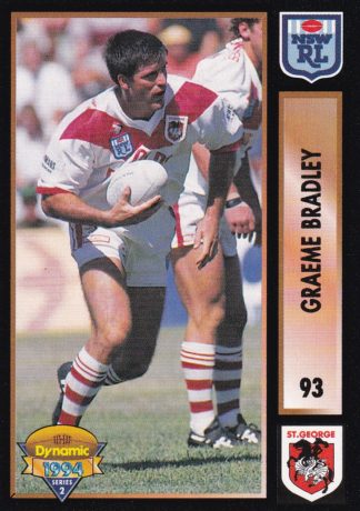1994 Dynamic Series 2 Common Card - Base 093 Graeme Bradley St George Dragons