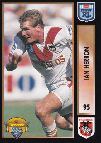 1994 Dynamic Series 2 Common Card - Base 095 Ian Herron St George Dragons