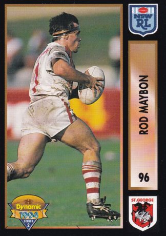 1994 Dynamic Series 2 Common Card - Base 096 Rod Maybon St George Dragons