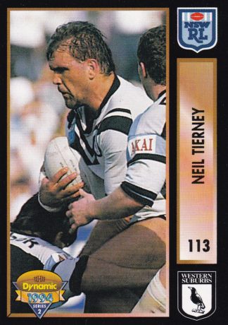 1994 Dynamic Series 2 Common Card - Base 113 Neil Tierney Western Suburbs Magpies