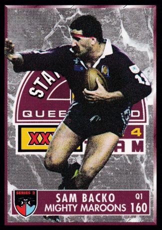 1994 Dynamic Series 2 Common Card - Base 160 Sam Backo QLD Maroons