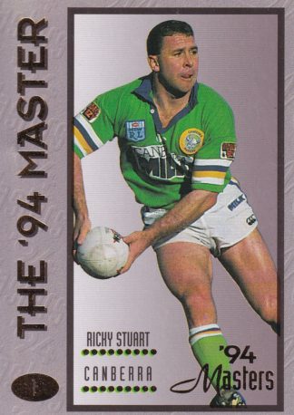 1994 Dynamic Masters Common Card - Base 001 Ricky Stuart Canberra Raiders