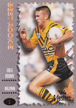 1994 Dynamic Masters Common Card - Base 006 Greg Bourke Balmain Tigers