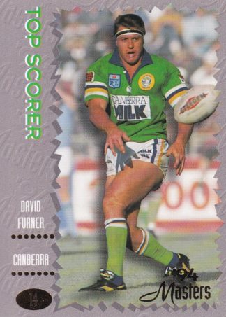 1994 Dynamic Masters Common Card - Base 014 David Furner Canberra Raiders