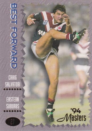 1994 Dynamic Masters Common Card - Base 027 Craig Salvatori Eastern Suburbs Roosters