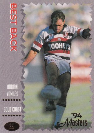 1994 Dynamic Masters Common Card - Base 033 Adrian Vowles Gold Coast Seagulls