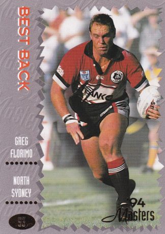 1994 Dynamic Masters Common Card - Base 053 Greg Florimo North Sydney Bears