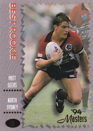 1994 Dynamic Masters Common Card - Base 056 Matt Seers North Sydney Bears