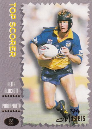 1994 Dynamic Masters Common Card - Base 059 Keith Blackett Parramatta Eels
