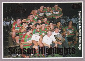 1994 Dynamic Masters Common Card - Base 100 Souths Win Tooheys Challenge