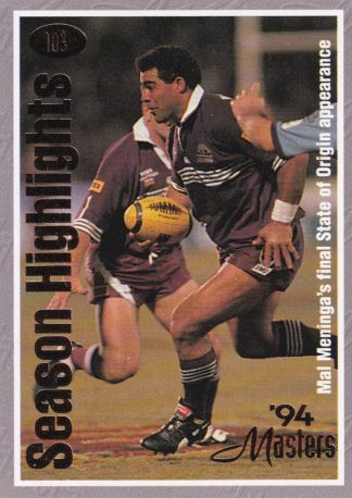 1994 Dynamic Masters Common Card - Base 103 Mal Meninga Final Origin