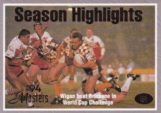 1994 Dynamic Masters Common Card - Base 104 Wigan Beat Brisbane In Wold Cup