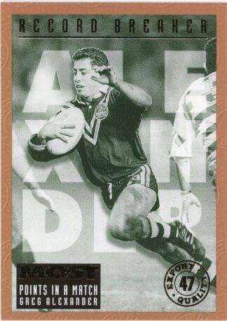 1994 Dynamic Kangaroos Heroes - Base 47 Greg Alexander Australia