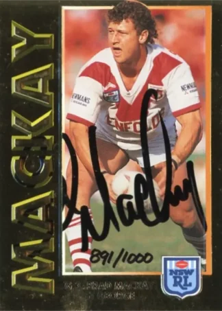 1994 Dynamic Series 1 Signature Gold Card - SG3 Brad Mackay St George Dragons