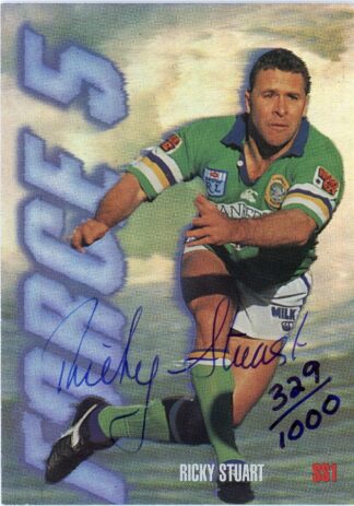 1995 Dynamic Series 1 Force 5 Signature - SS1 Ricky Stuart Canberra Raiders
