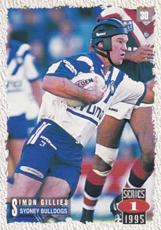 1995 Dynamic Series 1 Common Card - Base 030 Simon Gillies Canterbury Bulldogs