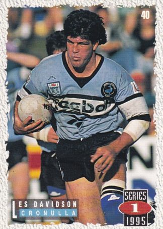 1995 Dynamic Series 1 Common Card - Base 040 Les Davidson Cronulla Sharks