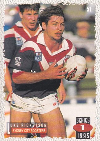 1995 Dynamic Series 1 Common Card - Base 051 Luke Ricketson Eastern Suburbs Roosters