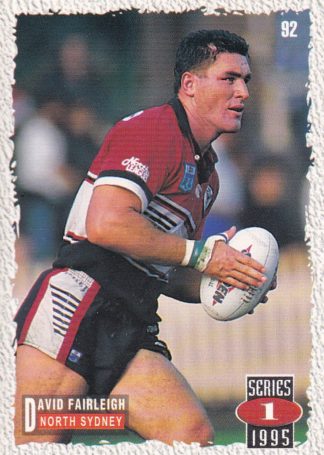 1995 Dynamic Series 1 Common Card - Base 092 David Fairleigh North Sydney Bears