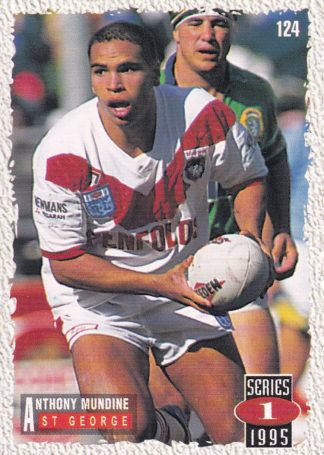 1995 Dynamic Series 1 Common Card - Base 124 Anthony Mundine St George Dragons