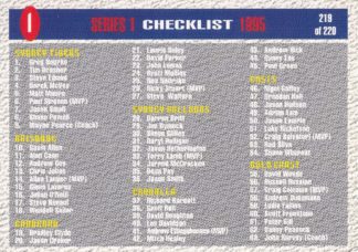 1995 Dynamic Series 1 Common Card - Base 219 Checklist 1