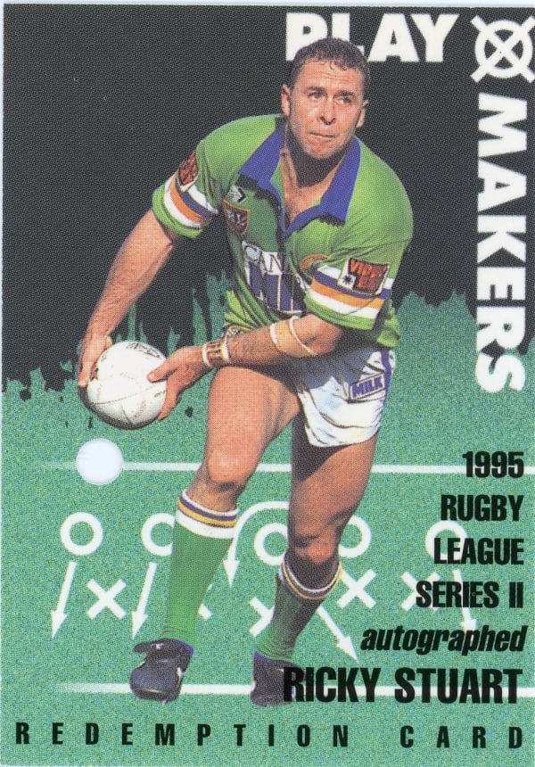 1995 Dynamic Series 2 Playmakers Signature - P1 Ricky Stuart Canberra Raiders - Image 2