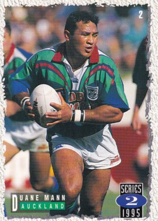 1995 Dynamic Series 2 Common Card - Base 002 Duane Mann Auckland Warriors