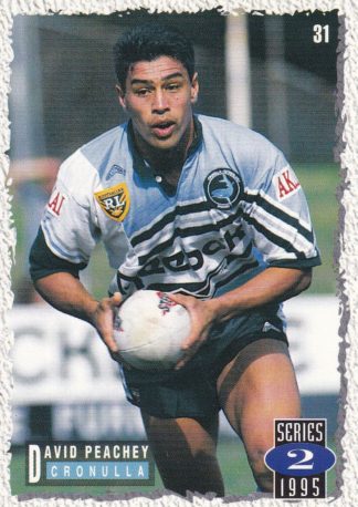 1995 Dynamic Series 2 Common Card - Base 031 David Peachey Cronulla Sharks