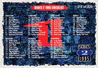 1995 Dynamic Series 2 Common Card - Base 219 Checklist 1