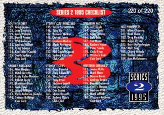 1995 Dynamic Series 2 Common Card - Base 220 Checklist 2