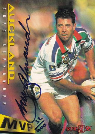 1996 Dynamic Series 2 MVP Signature Card - 01 Greg Alexander Auckland Warriors