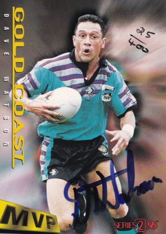 1996 Dynamic Series 2 MVP Signature Card - 06 Dave Watson Gold Coast Chargers
