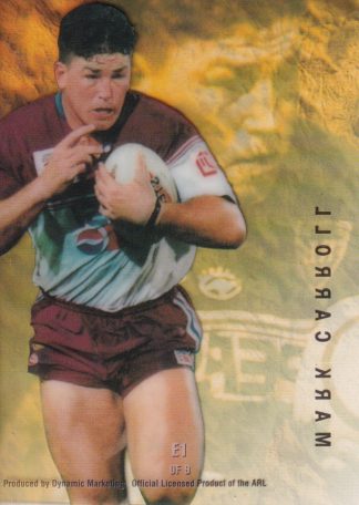 1996 Dynamic Series 3 Acetate Cel Card - E1 Mark Carroll Manly Sea Eagles