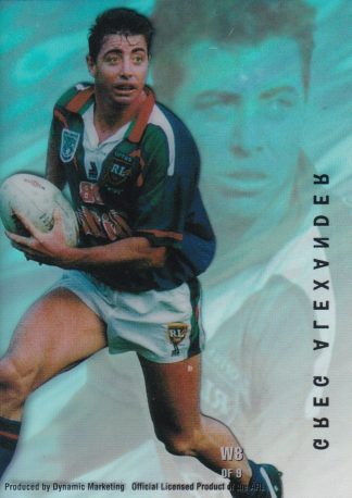 1996 Dynamic Series 3 Acetate Cel Card - W8 Greg Alexander Auckland Warriors