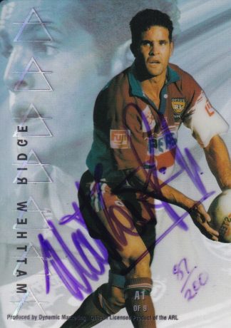 1996 Dynamic Series 3 Acetate Cel Signature - A1 Matthew Ridge Manly Sea Eagles - #087 / 200