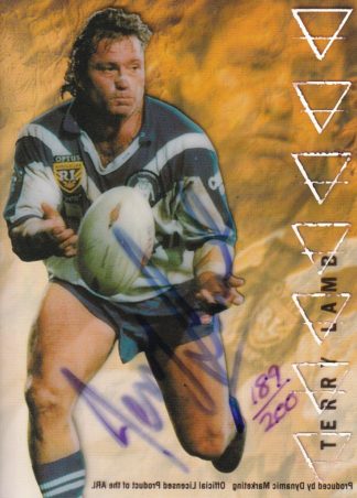 1996 Dynamic Series 3 Acetate Cel Signature - E6 Terry Lamb Canterbury Bulldogs