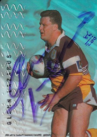 1996 Dynamic Series 3 Acetate Cel Signature - W9 Glenn Lazarus Brisbane Broncos