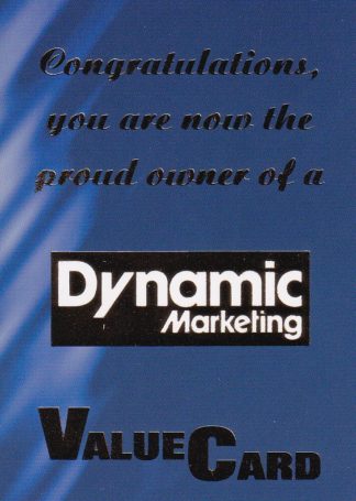 1996 Dynamic Series 3 Value Card - $20 Off Signed Master Cel