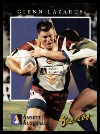 1997 Ansett Australia Promotional Card - Card 4 Glenn Lazarus Brisbane Broncos