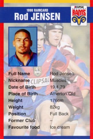 1998 Adelaide Rams Clipsal Set - Base 12 Rod Jensen