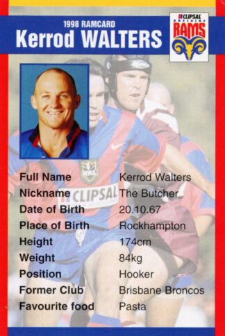 1998 Adelaide Rams Clipsal Set