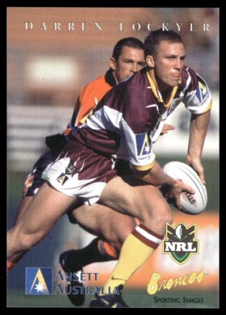 1998 Ansett Australia NRL Promotional Card - Card 4 Darren Lockyer Brisbane Broncos