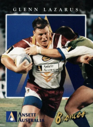 1997 Ansett Australia Brisbane Broncos Promotional Card - Card 04 Glenn Lazarus