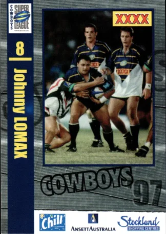 1997 Ansett Australia North QLD Cowboys Promotional Card - Card 05 Johnny Lomax