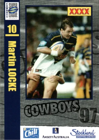 1997 Ansett Australia North QLD Cowboys Promotional Card - Card 06 Martin Locke