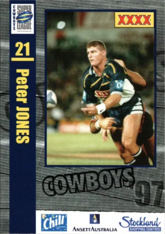 1997 Ansett Australia Promotional Card - Card 12 Peter Jones North QLD Cowboys
