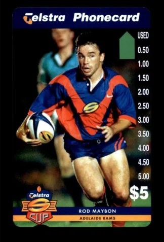 1997 Telstra Super League Phonecard - Adelaide Rams - Rod Maybon