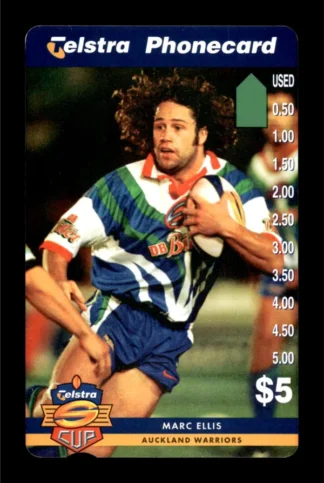 1997 Telstra Super League Phonecard - Auckland Warriors - Marc Ellis