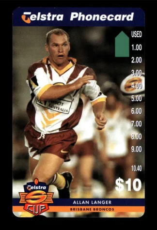 1997 Telstra Super League Phonecard - Brisbane Broncos - Allan Langer